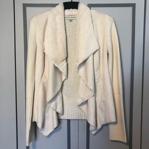 Faux fur Suede Open Sweater Cardigan